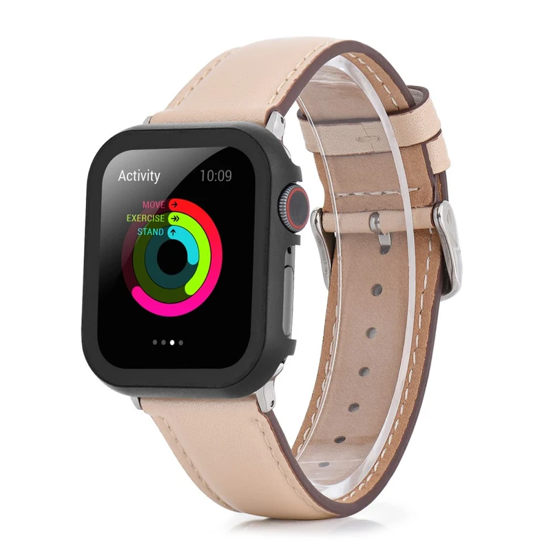 Mega Stylisch Apple Smartwatch Universell Hülle mit Displayschutz in Metall und Gehärtetes Glas