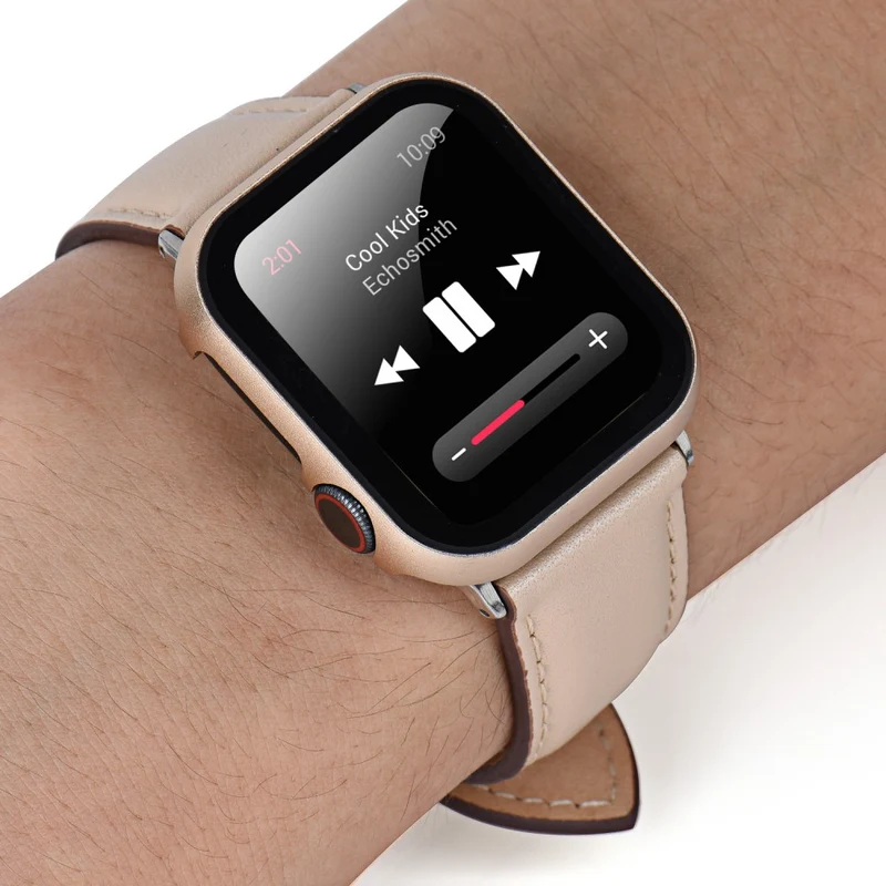 Mega Stylisch Apple Smartwatch Universell Hülle mit Displayschutz in Metall und Gehärtetes Glas