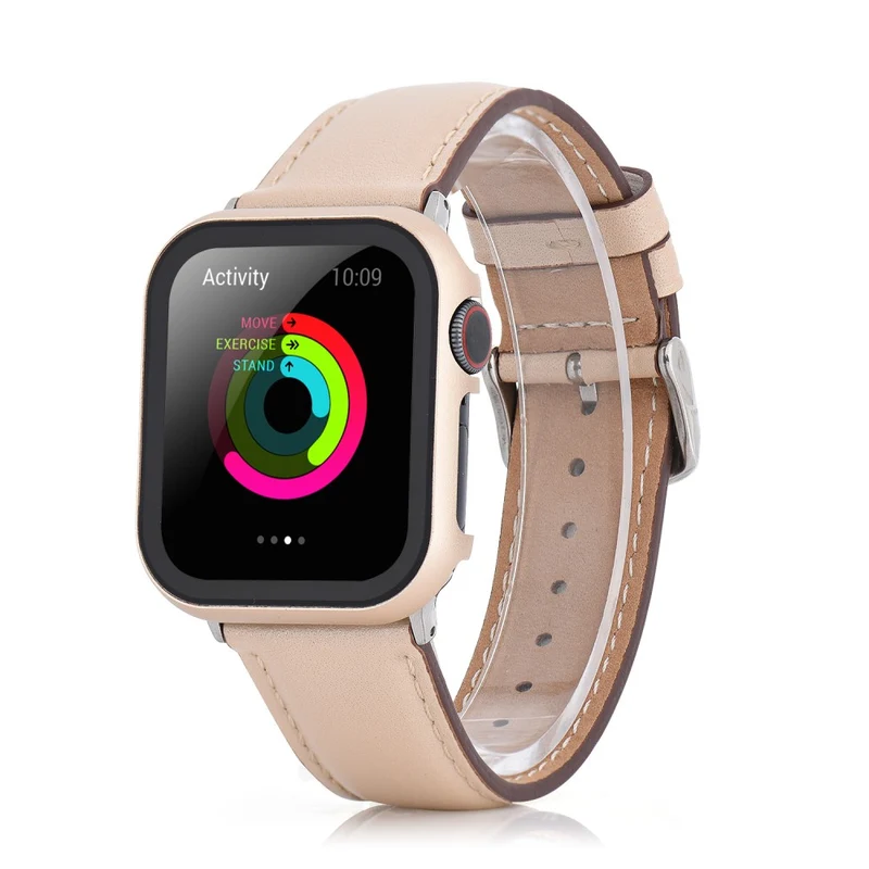 Mega Stylisch Apple Smartwatch Universell Hülle mit Displayschutz in Metall und Gehärtetes Glas