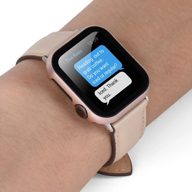 Mega Stylisch Apple Smartwatch Universell Hülle mit Displayschutz in Metall und Gehärtetes Glas