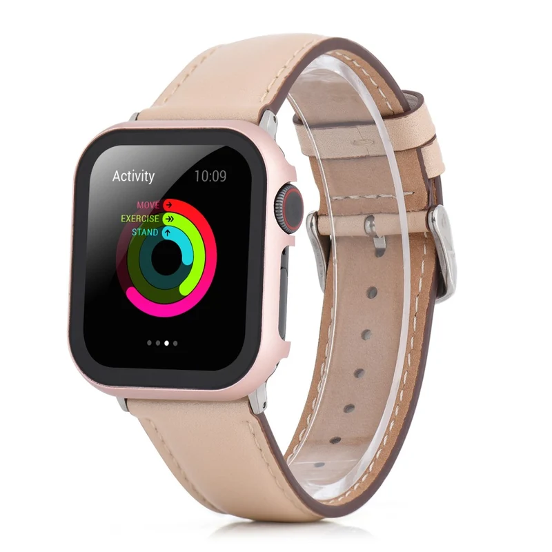 Mega Stylisch Apple Smartwatch Universell Hülle mit Displayschutz in Metall und Gehärtetes Glas