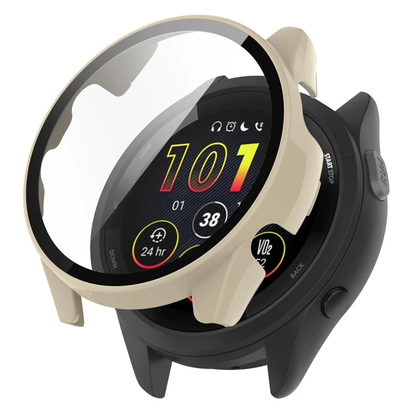 Mega Schön Garmin Forerunner 265S Hülle mit Displayschutz in Plastik und Gehärtetes Glas