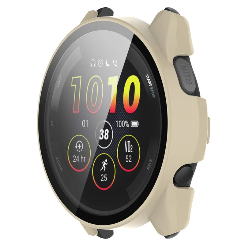 Mega Schön Garmin Forerunner 265S Hülle mit Displayschutz in Plastik und Gehärtetes Glas