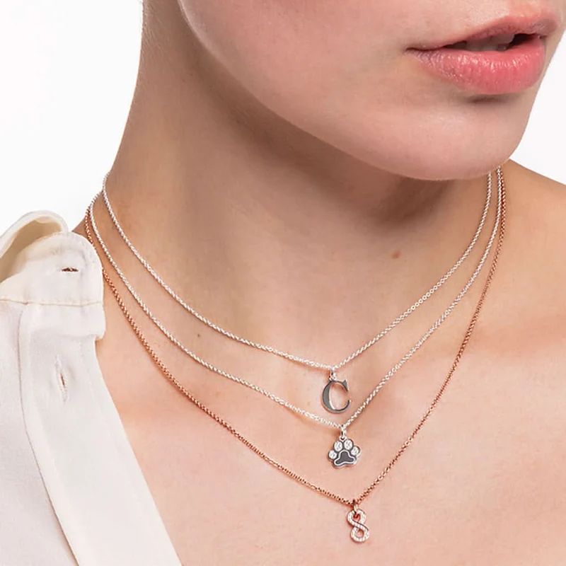 Halskette mit Infinity Anhängern - 750 Roségold Vergoldung