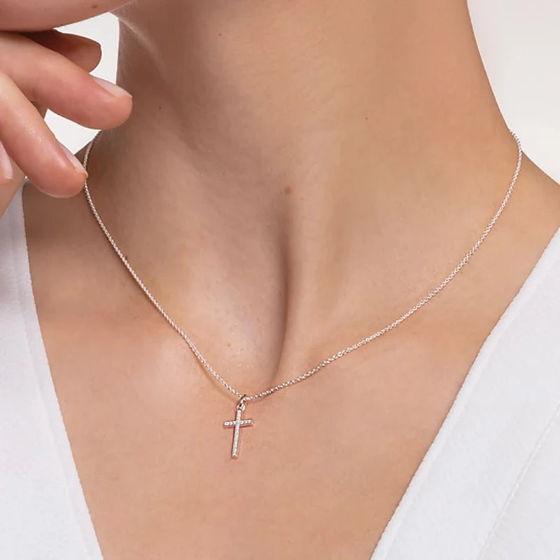 Halskette mit Kreuz Anhänger - 925 Sterlingsilber