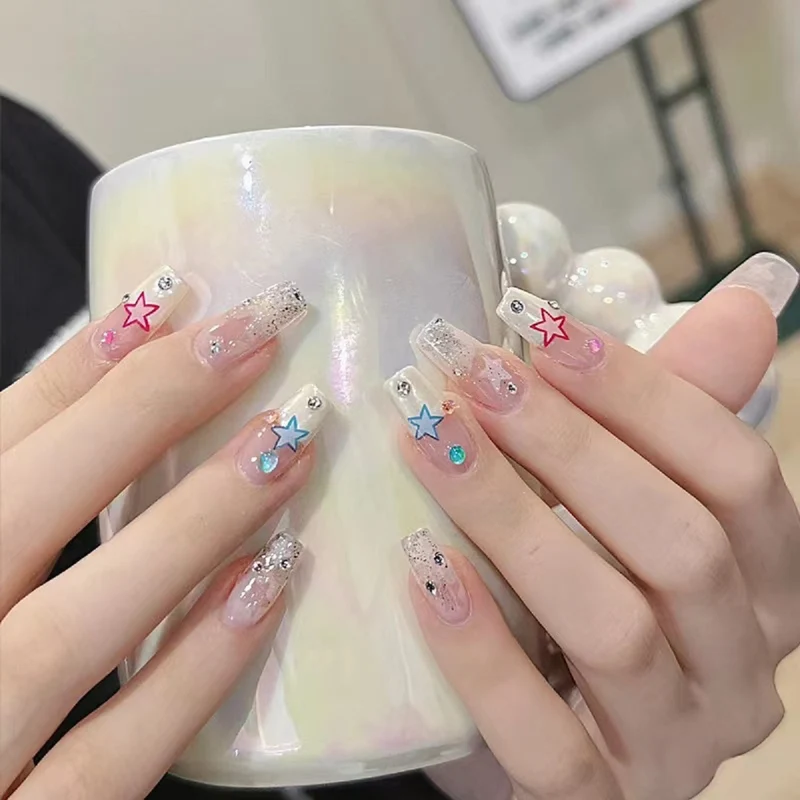 Dekoratives Stern Nagelkunst Design Set