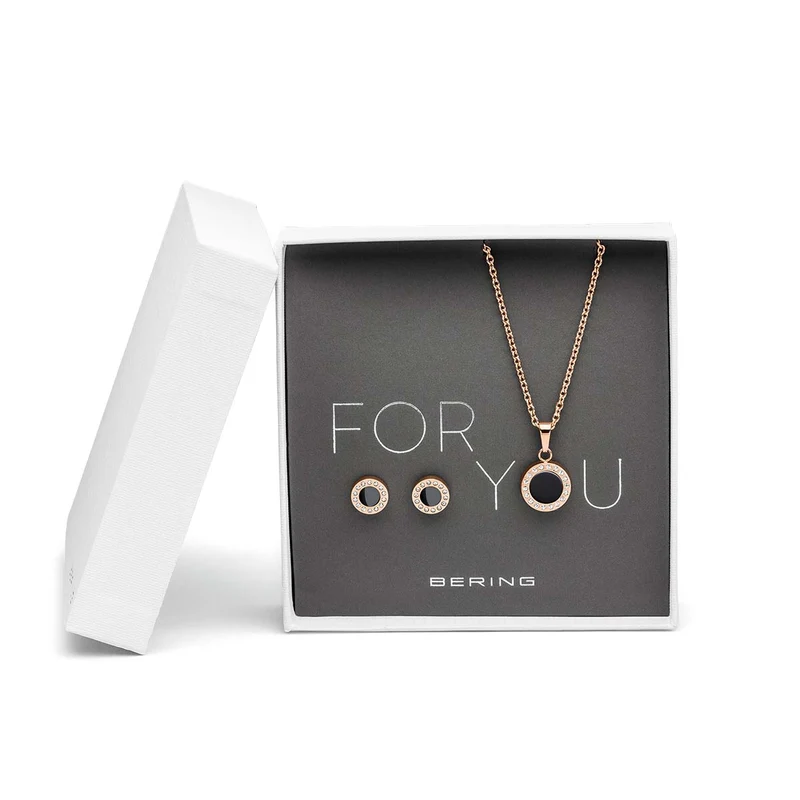 ForYou-Set Halskette mit Anhänger und Ohrstecker - Bering Jewelry Modell: 427-707-Black