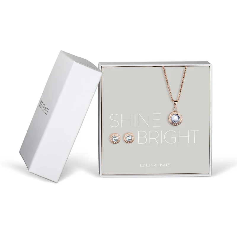 Schmuck-Set Halskette mit Anhänger und Ohrstecker - Bering Jewelry Modell: 429-711-Rosegold