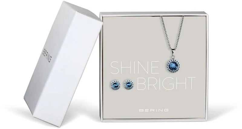 Schmuck-Set Halskette mit Anhänger und Ohrstecker - Bering Jewelry Modell: 429-711-Blue