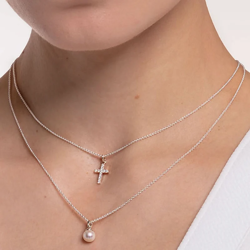 Halskette mit Perlen Anhänger - 925er Sterlingsilber