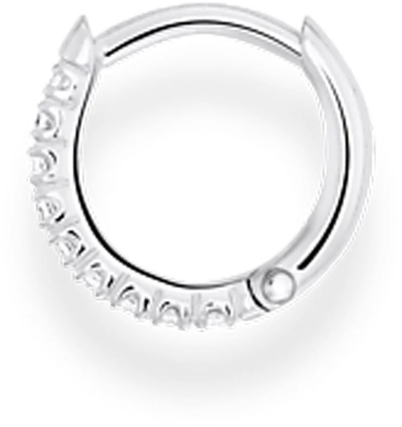 Einzel Kreole mit Steinen - 925 Sterlingsilber