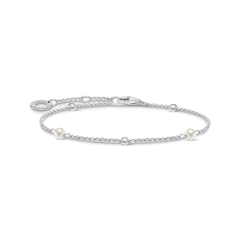 Armband mit Perlen und Steinen- 925 Sterling Silber