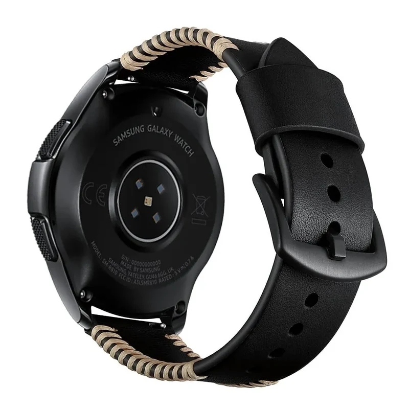 Xiaomi Watch S5 Lederarmband mit Ziernähten (Schwarz)