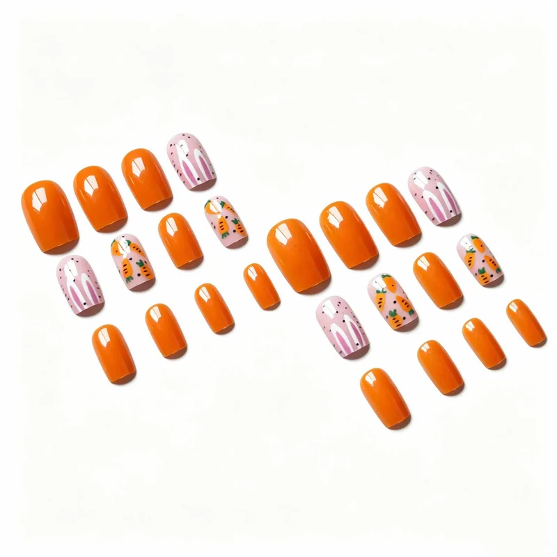 Kreatives Karotten-Themen-Nagelkunst-Set