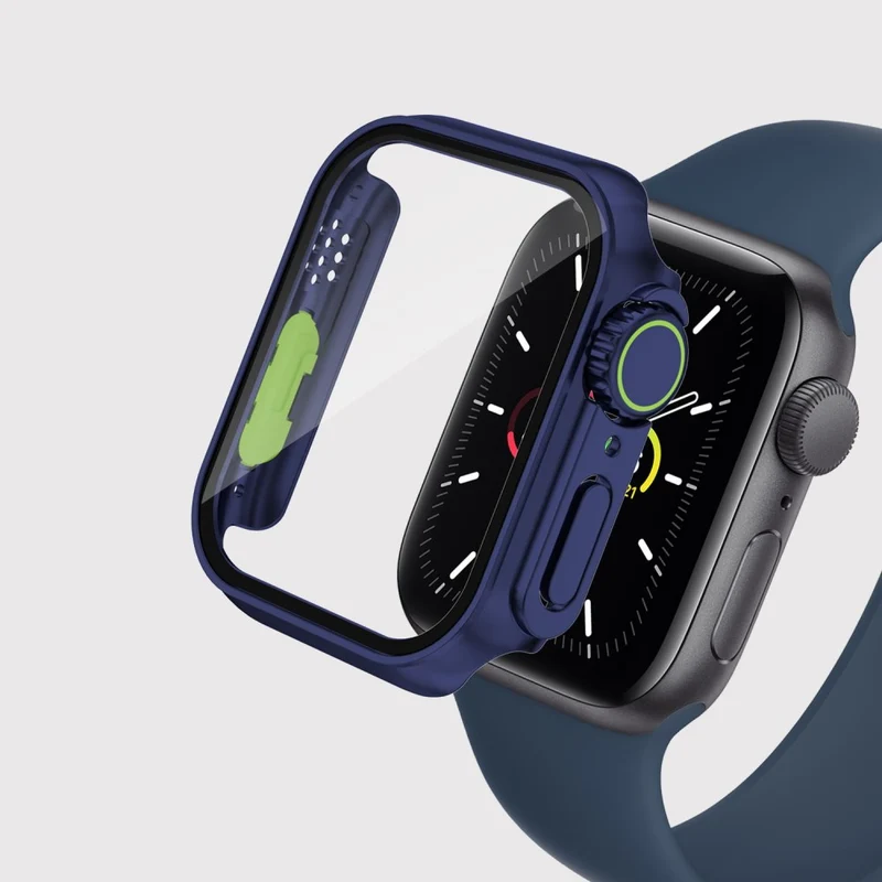 Mega Schön Apple Smartwatch Universell Hülle mit Displayschutz in Plastik und Gehärtetes Glas