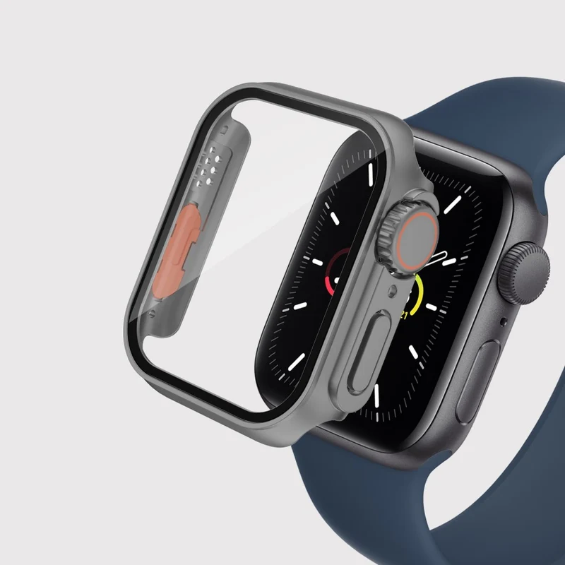 Mega Schön Apple Smartwatch Universell Hülle mit Displayschutz in Plastik und Gehärtetes Glas