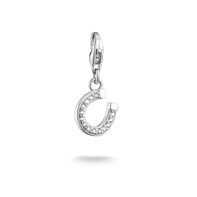 Charm Anhänger Hufeisen mit Steinen - 925 Sterlingsilber
