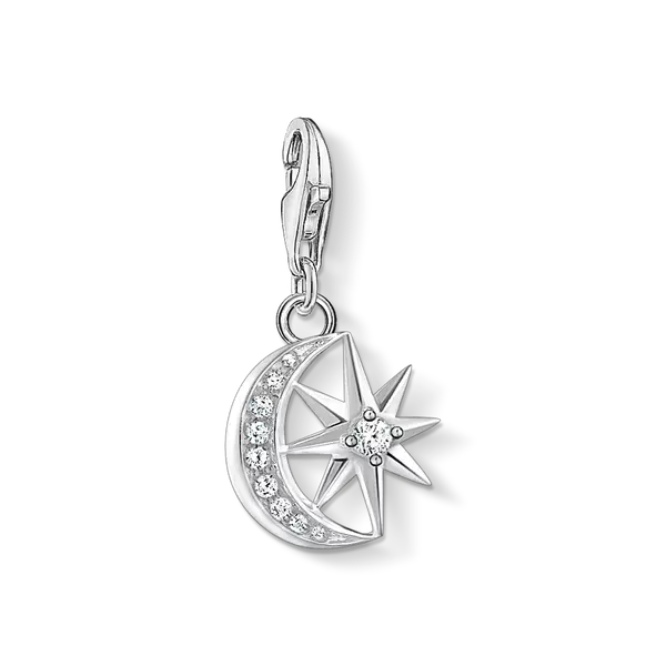 Charm Anhänger Stern und Mond - 925 Sterlingsilber