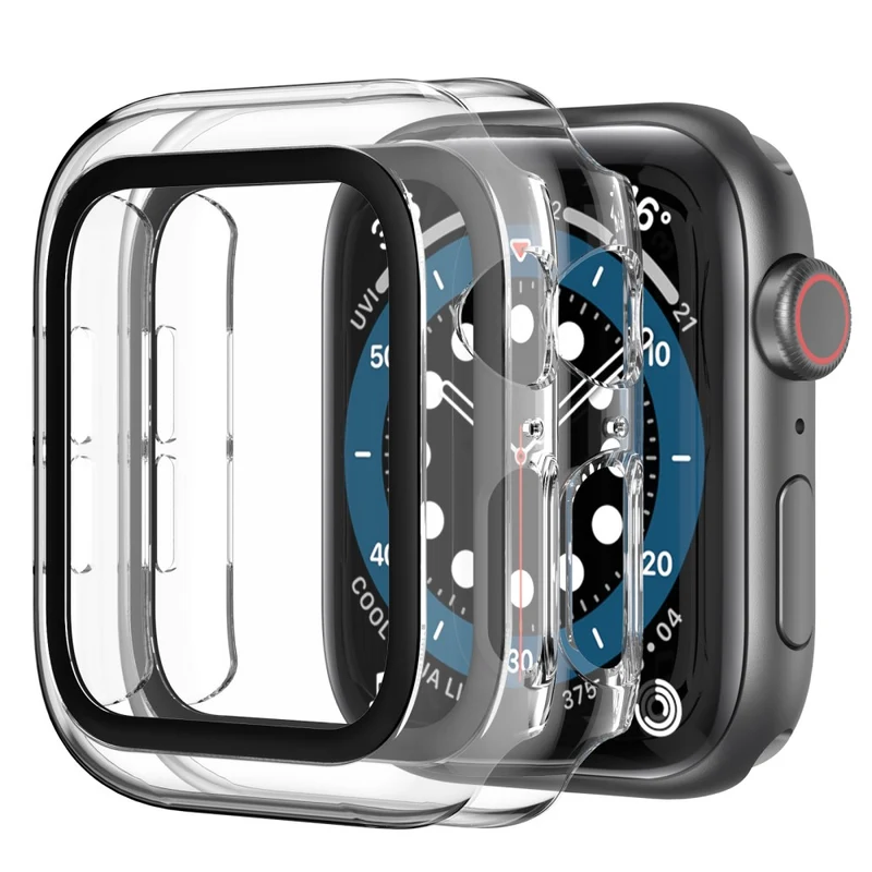 Unglaublich Modisch Apple Smartwatch Universell Hülle mit Displayschutz in Plastik und Gehärtetes Glas