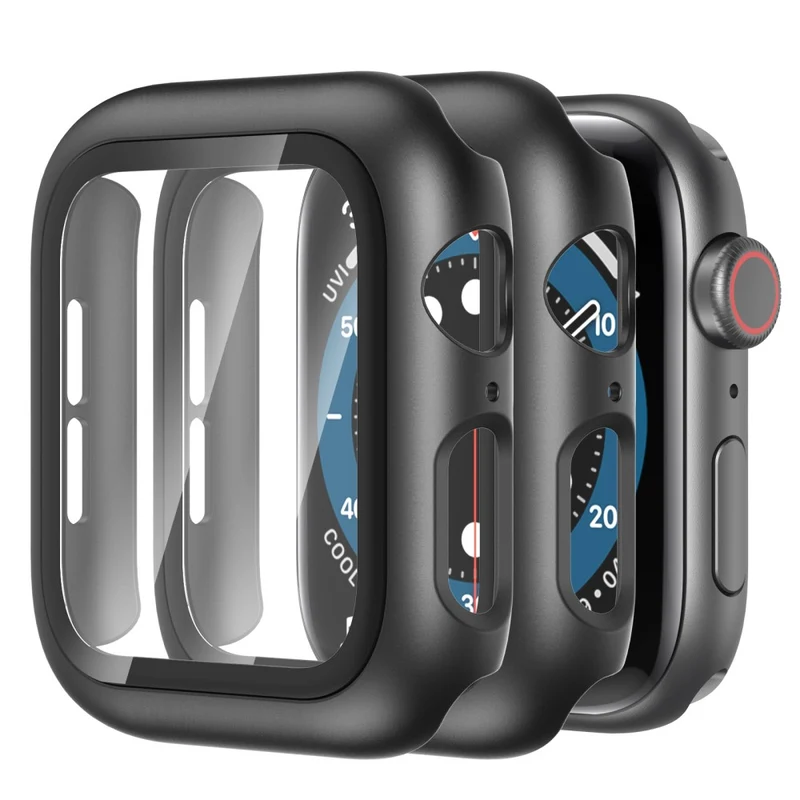 Unglaublich Modisch Apple Smartwatch Universell Hülle mit Displayschutz in Plastik und Gehärtetes Glas