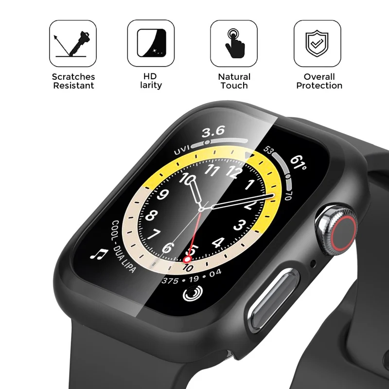 Unglaublich Modisch Apple Smartwatch Universell Hülle mit Displayschutz in Plastik und Gehärtetes Glas