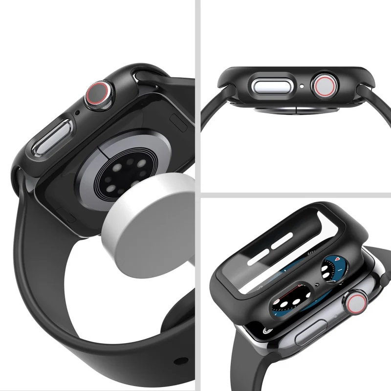 Unglaublich Modisch Apple Smartwatch Universell Hülle mit Displayschutz in Plastik und Gehärtetes Glas