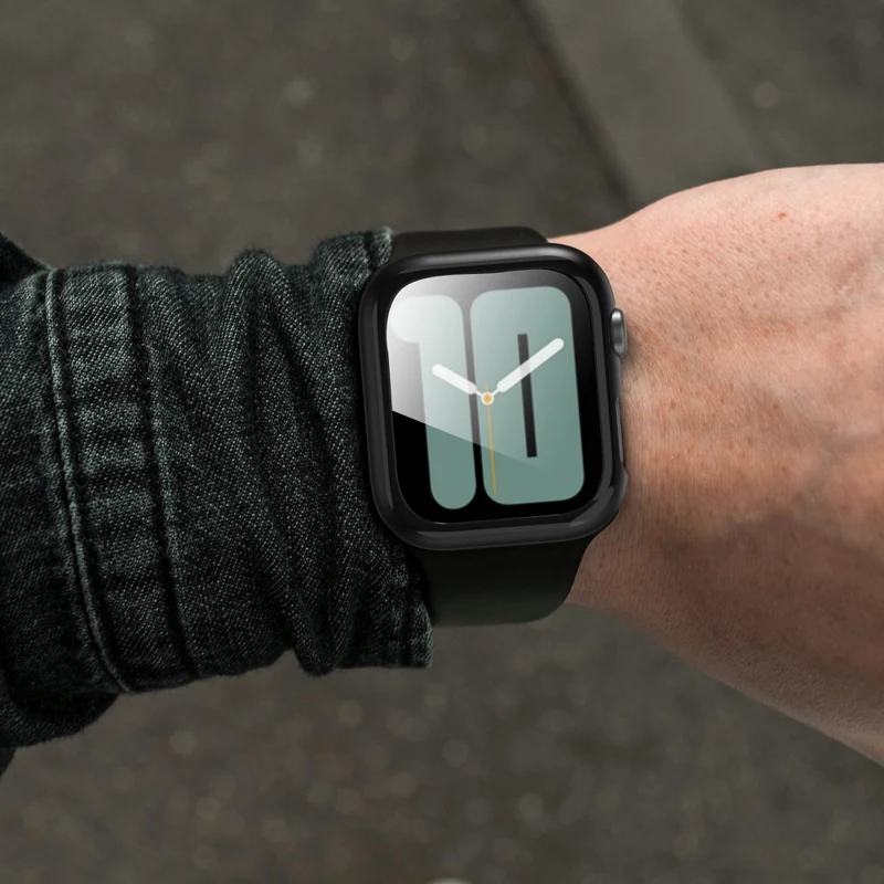 Unglaublich Modisch Apple Smartwatch Universell Hülle mit Displayschutz in Plastik und Gehärtetes Glas