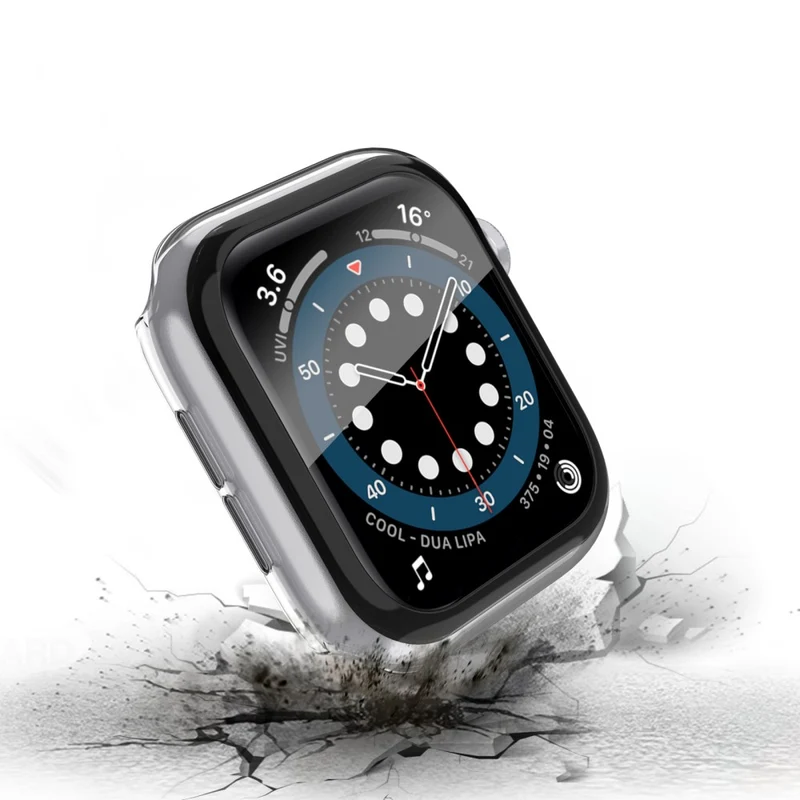 Unglaublich Modisch Apple Smartwatch Universell Hülle mit Displayschutz in Plastik und Gehärtetes Glas
