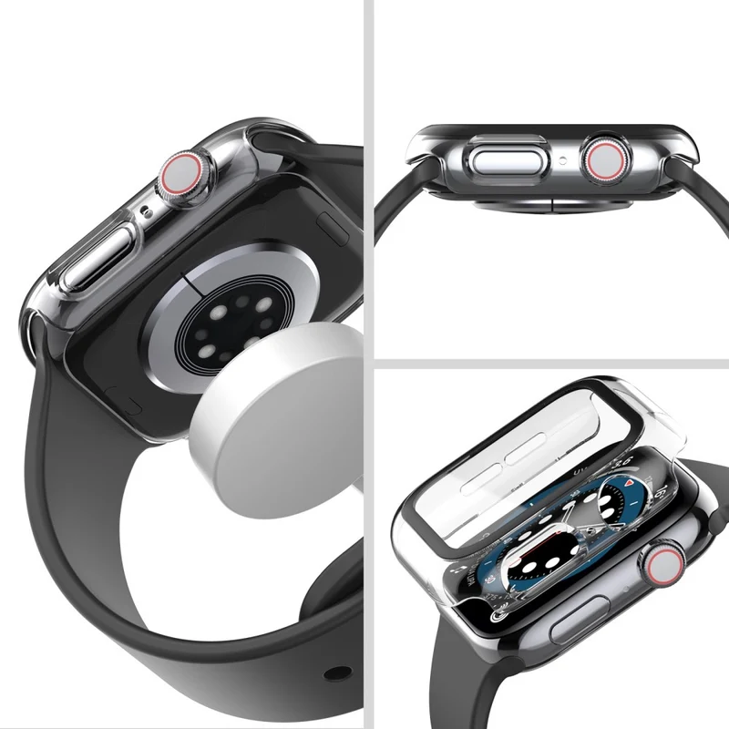 Unglaublich Modisch Apple Smartwatch Universell Hülle mit Displayschutz in Plastik und Gehärtetes Glas