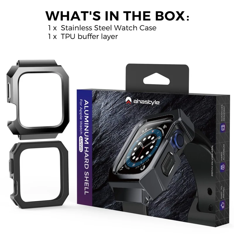 Super Stylisch Apple Smartwatch Universell Hülle mit Displayschutz in Metall