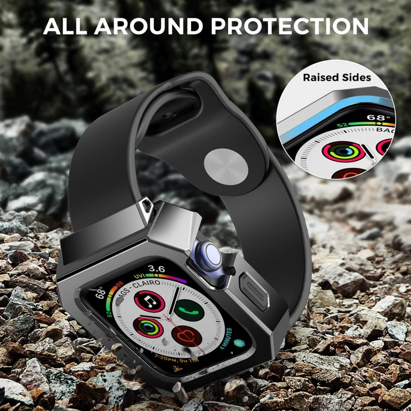 Super Stylisch Apple Smartwatch Universell Hülle mit Displayschutz in Metall