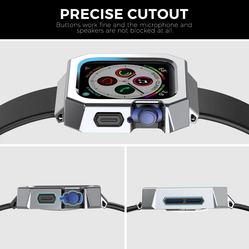 Super Stylisch Apple Smartwatch Universell Hülle mit Displayschutz in Metall