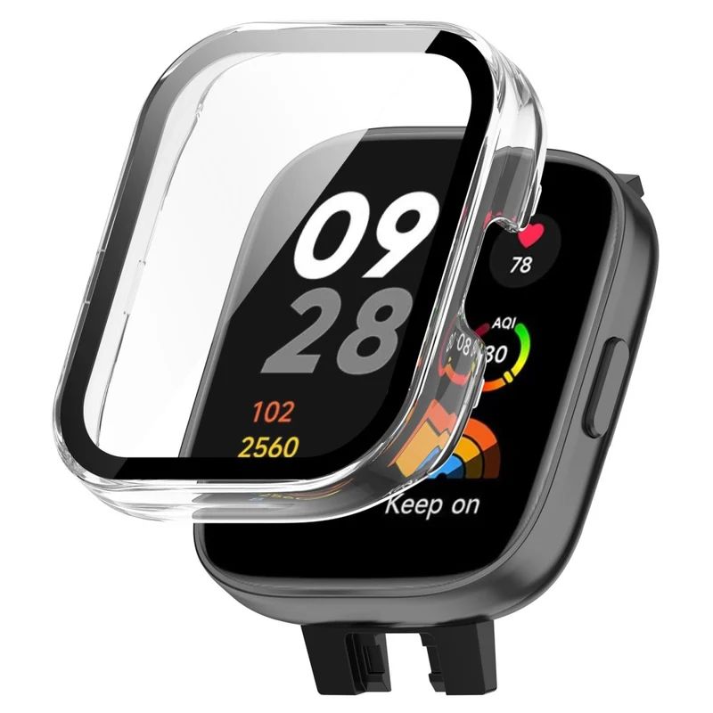Absolut Stylisch Xiaomi Redmi Band 3 Hülle mit Displayschutz in Plastik und Gehärtetes Glas