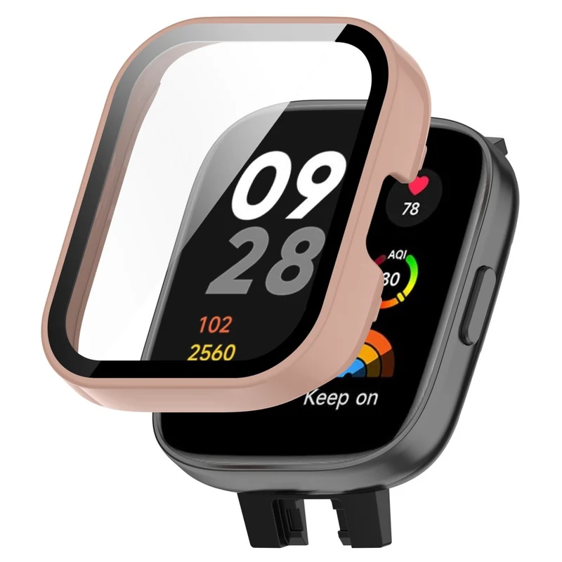 Absolut Stylisch Xiaomi Redmi Band 3 Hülle mit Displayschutz in Plastik und Gehärtetes Glas