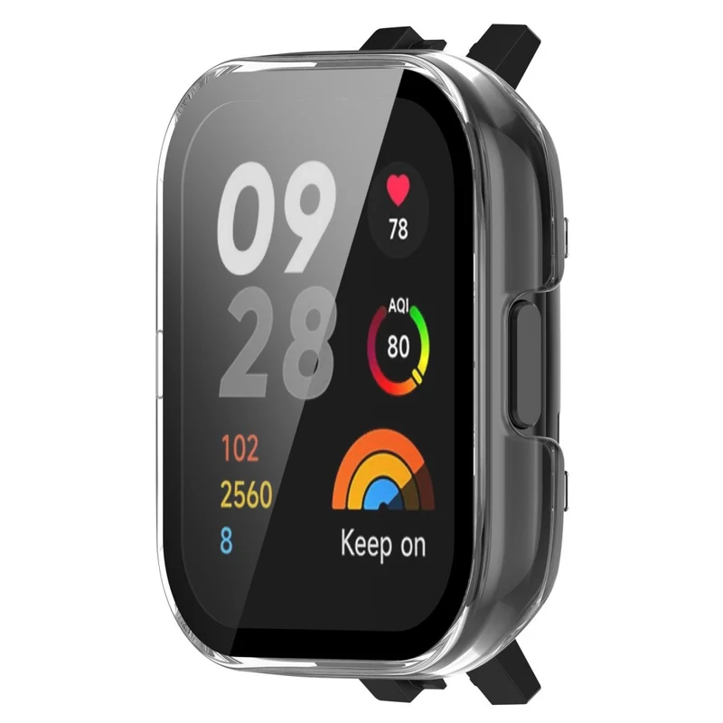 Absolut Stylisch Xiaomi Redmi Band 3 Hülle mit Displayschutz in Plastik und Gehärtetes Glas