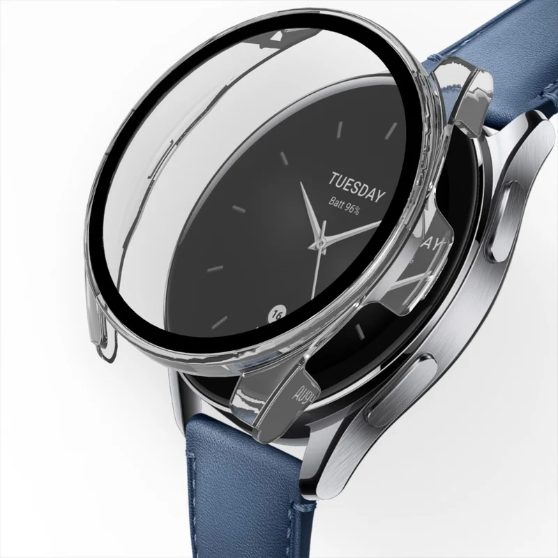 Auffallend Gut Xiaomi Watch S2 46mm Hülle mit Displayschutz in Plastik und Gehärtetes Glas