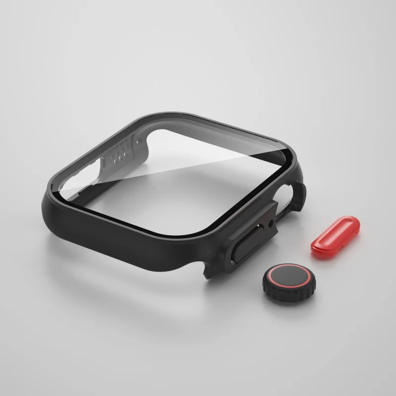 Auffallend Gut Apple Watch Series 8 (41mm) / Apple Watch Series 7 41mm Universell Hülle mit Displayschutz in Plastik und Gehärtetes Glas