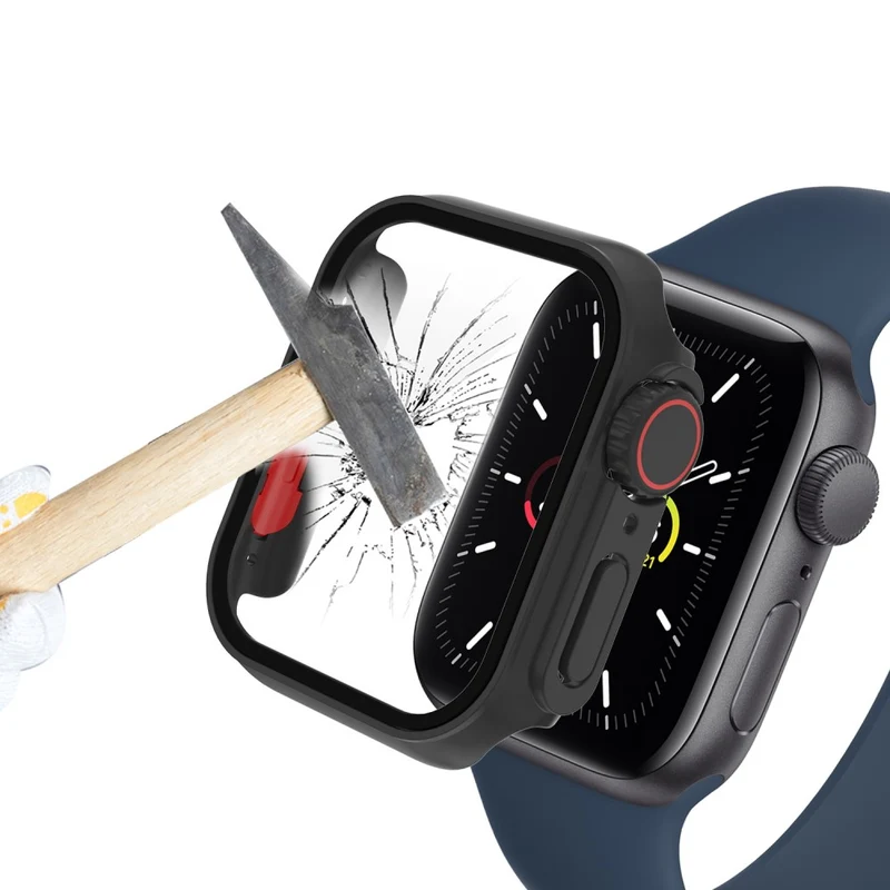 Mega Stylisch Apple Smartwatch Universell Hülle mit Displayschutz in Plastik und Gehärtetes Glas