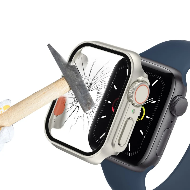 Mega Stylisch Apple Smartwatch Universell Hülle mit Displayschutz in Plastik und Gehärtetes Glas