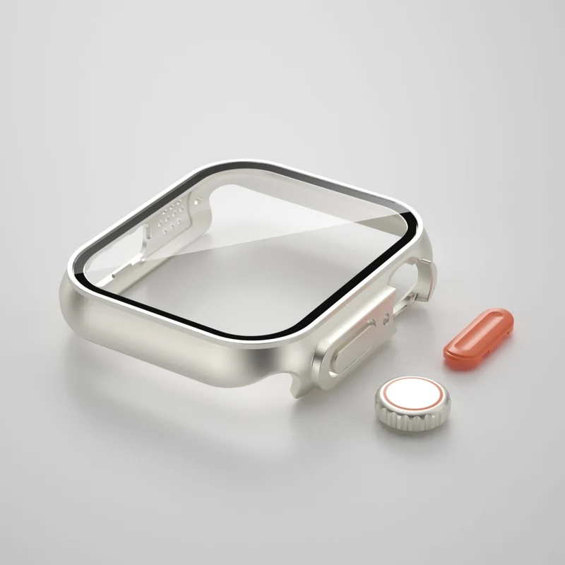 Mega Stylisch Apple Smartwatch Universell Hülle mit Displayschutz in Plastik und Gehärtetes Glas