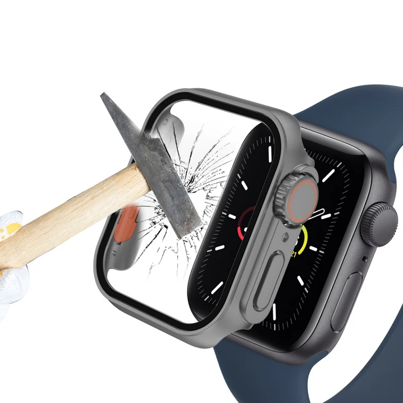 Mega Stylisch Apple Smartwatch Universell Hülle mit Displayschutz in Plastik und Gehärtetes Glas