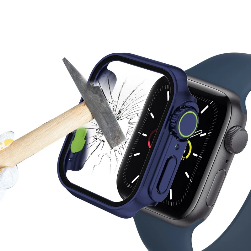 Auffallend Gut Apple Watch Series 8 (45mm) / Apple Watch Series 7 45mm Universell Hülle mit Displayschutz in Plastik und Gehärtetes Glas