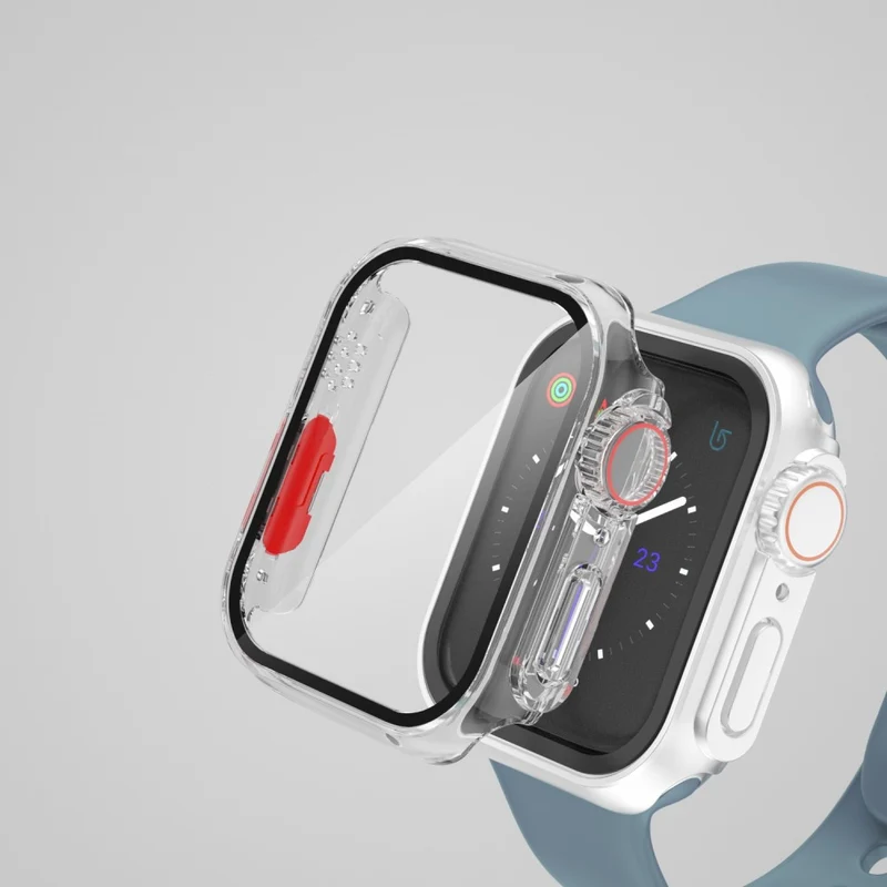 Auffallend Gut Apple Watch Series 8 (45mm) / Apple Watch Series 7 45mm Universell Hülle mit Displayschutz in Plastik und Gehärtetes Glas