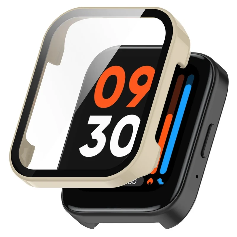 Auffallend Gut Realme Watch 3 Pro Hülle mit Displayschutz in Plastik und Gehärtetes Glas