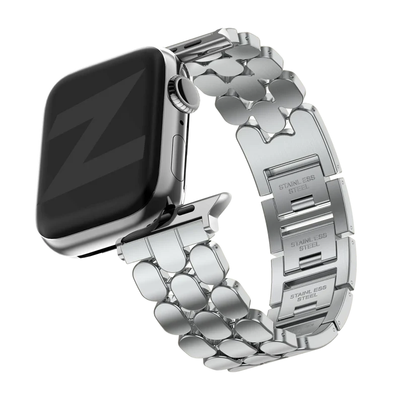 Bandz Apple Watch Stahlarmband 'Oval' (Silber)