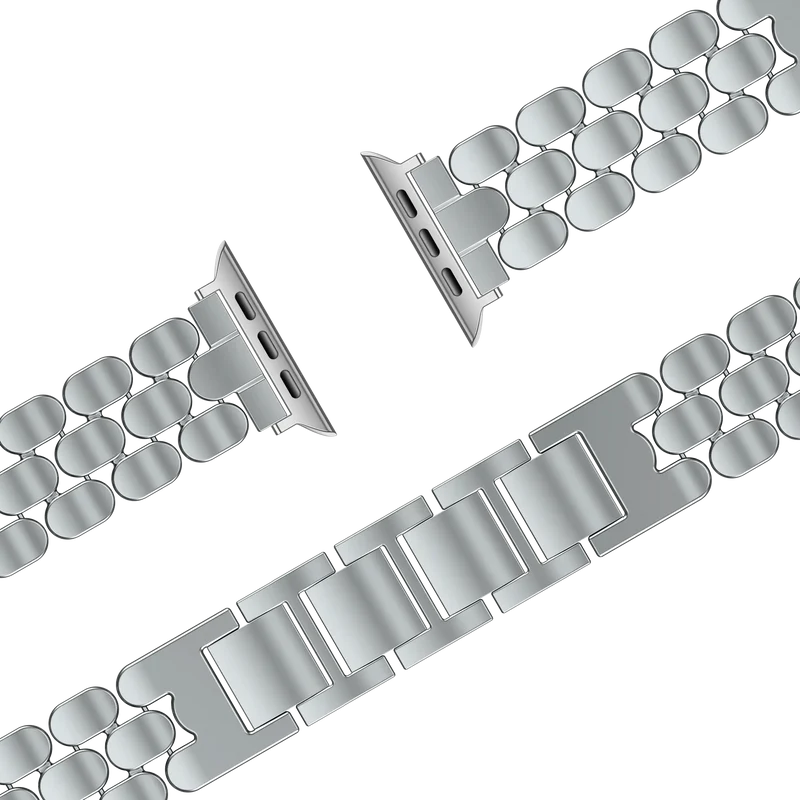 Bandz Apple Watch Stahlarmband 'Oval' (Silber)