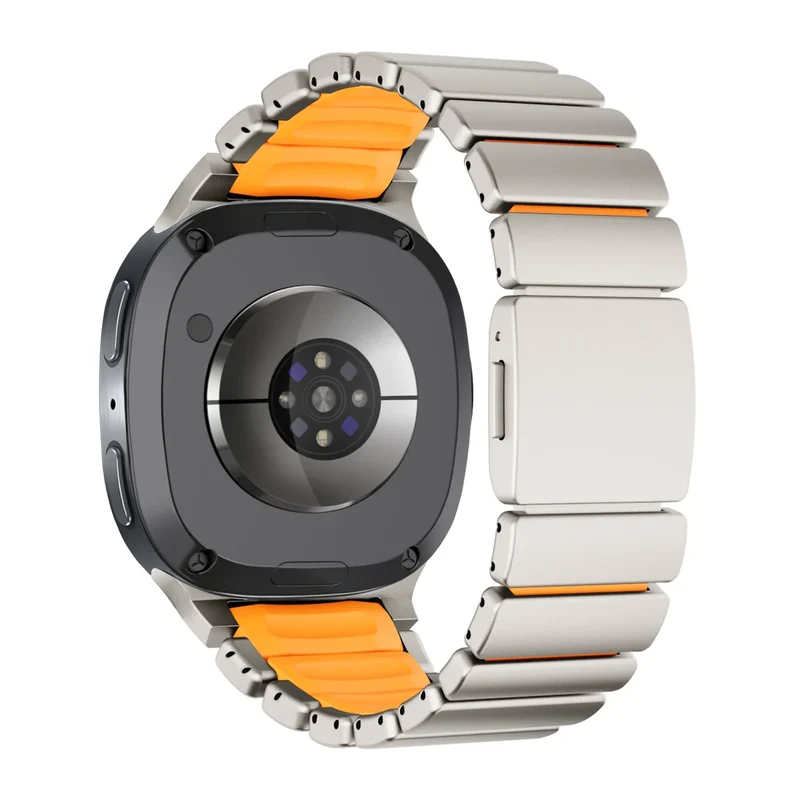 Bandz Samsung Galaxy Watch 8 - 44mm Titanarmband 'Hybrid' (Titan/Orange)