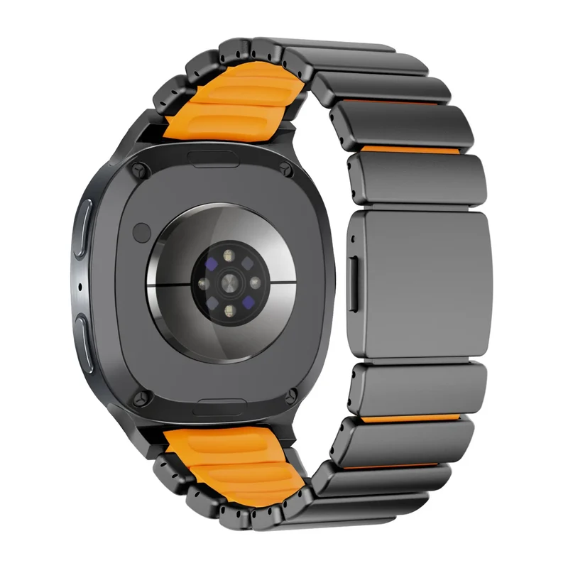 Bandz Samsung Galaxy Watch 8 - 40mm Titanarmband 'Hybrid' (Schwarz/Orange)