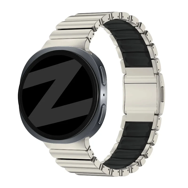 Bandz Samsung Galaxy Watch 8 - 40mm Titanarmband 'Hybrid' (Titan/Schwarz)