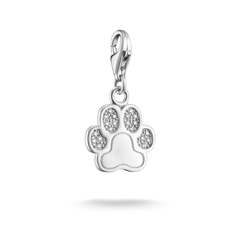 Charm Anhänger Pfote mit Steinen- 925 Sterlingsilber